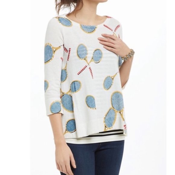 Anthropologie Tops - Anthropologie Field & Flower 3/4 Sleeve Tennis Tunic
